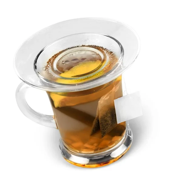 Čaj s plátky citronu — Stock fotografie