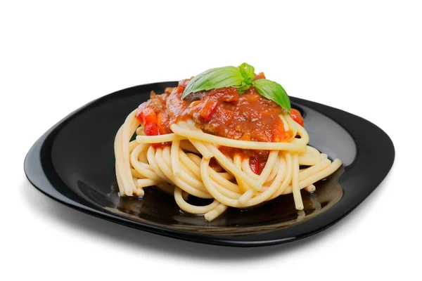 Pasta de espagueti con tomates — Foto de Stock