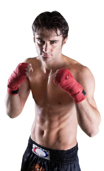 Portrait of a handsome man boxing — Stock Photo, Image