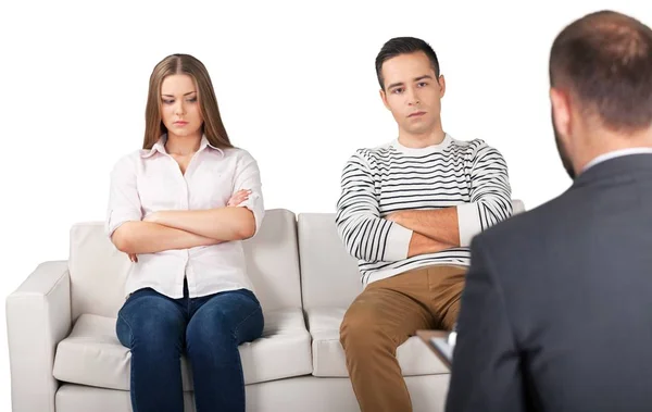 Counselor Helping Depressed Couple Relationship Problem — Stock Photo, Image