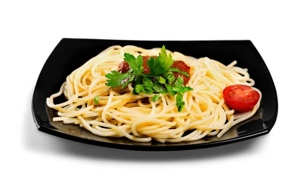 Pasta de espagueti con tomates — Foto de Stock