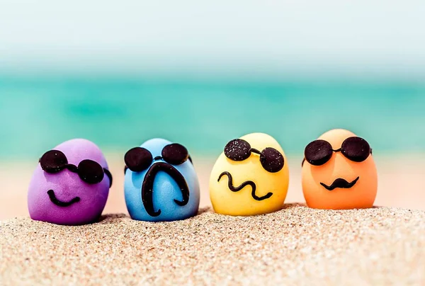 Güneş gözlüğü ile komik yumurta