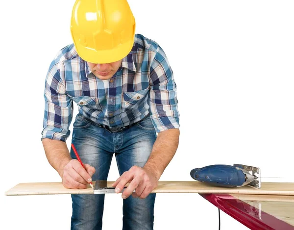 Worker with a tool belt — Stock Photo, Image