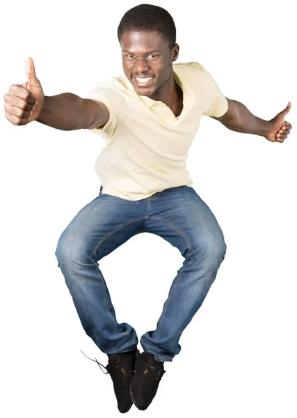Jonge Knappe Afrikaanse Man Geïsoleerd Witte Achtergrond — Stockfoto
