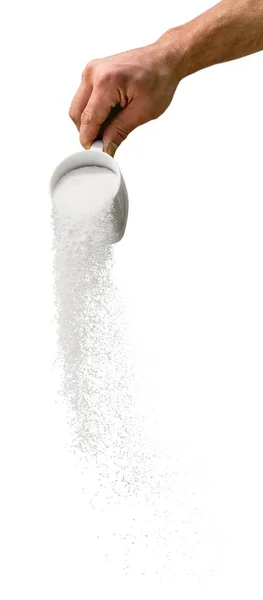 Pouring white sugar — Stock Photo, Image