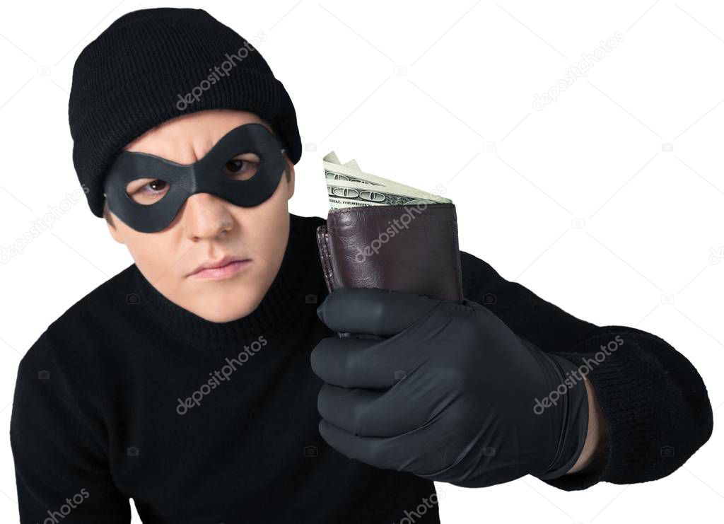 Thief holding wallet