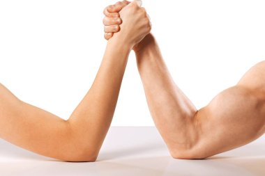 Erkek ve kadın armwrestling