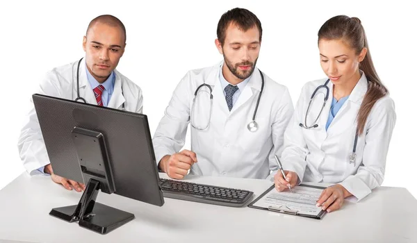 Doctors team talking expertise — Stock Photo, Image