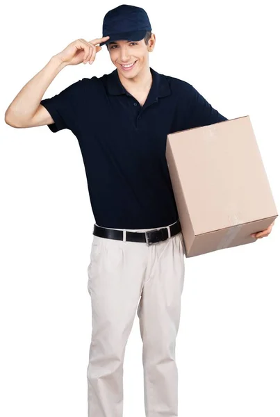 Delivery man with box
