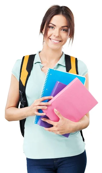 Vrouwelijke student met boeken — Stockfoto