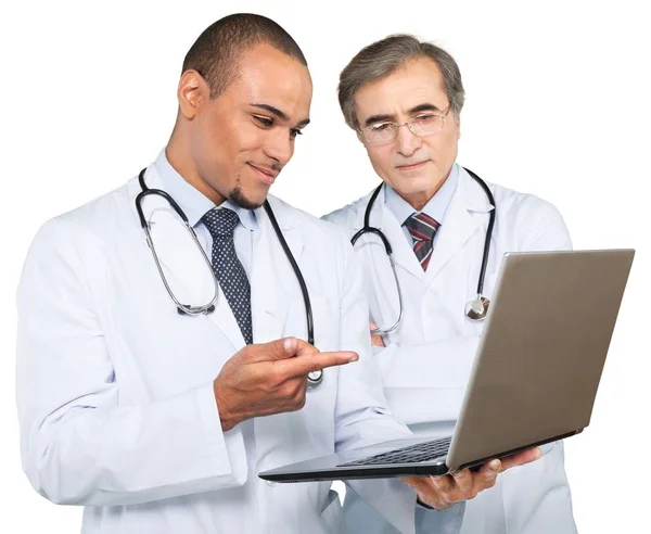 Zwei Lächelnde Männliche Ärzte Hintergrund — Stockfoto