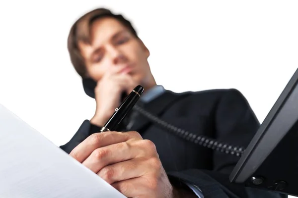 Businessman using phone — Stock Photo, Image