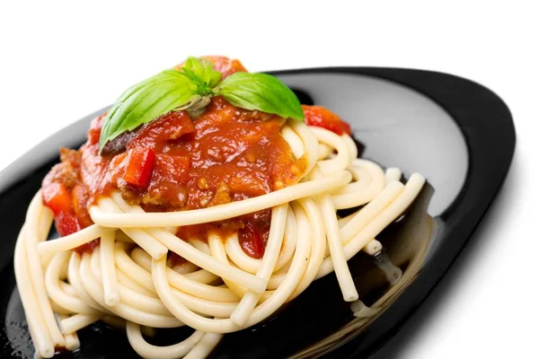Massa de espaguete com tomates — Fotografia de Stock