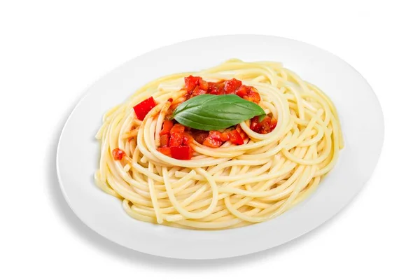 Spaghetti mit Tomaten — Stockfoto