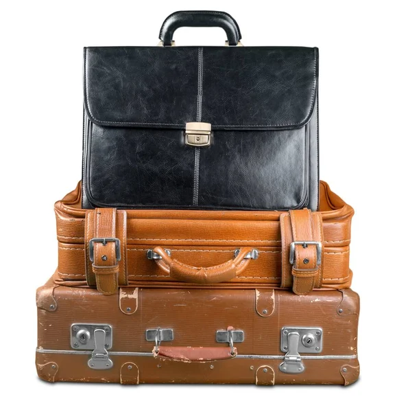 Stack Old Suitcases Travelling Concept — Stock Photo, Image