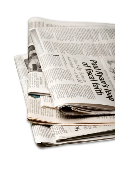 Pile Newspapers Background Close View Stock Photo
