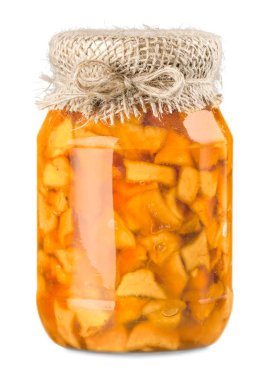 Beyaz arka plan üzerinde izole cam tatlı reçel