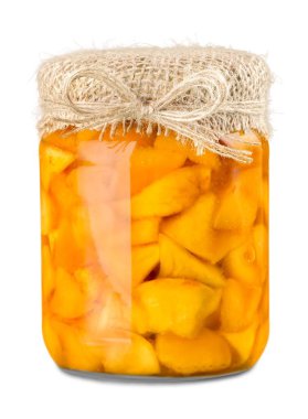 Beyaz arka plan üzerinde izole cam tatlı reçel