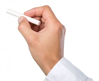 Adam Close-Up el izole üzerinde beyaz arka plan