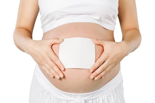 Junge Schwangere Frau Isoliert Auf Weißem Hintergrund — Stockfoto