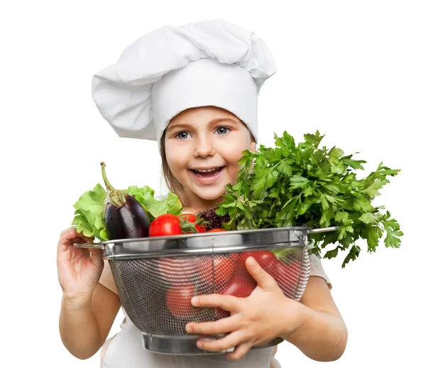 Κοριτσάκι προετοιμασία υγιεινά τρόφιμα — Φωτογραφία Αρχείου