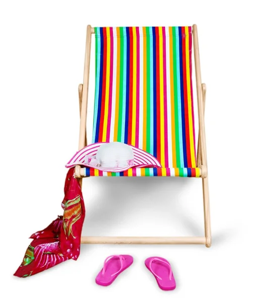Colorful textile deckchair — Stock Photo, Image