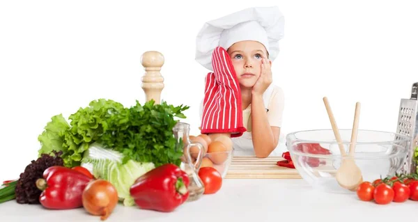 Egészséges étel kislány — Stock Fotó