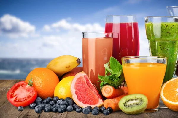 Glasses of fresh juice — Stock Photo, Image