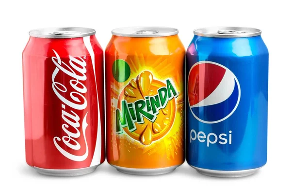 Pepsi en coca cola-blikjes — Stockfoto