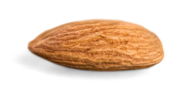 Pile of almonds on white — Stock Photo, Image