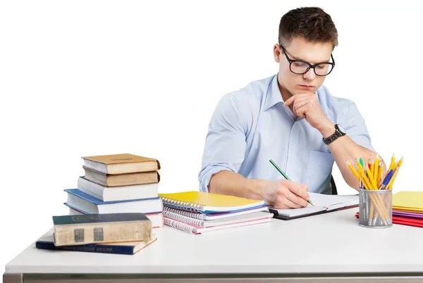 Giovane Studente Uomo Con Libri — Foto Stock