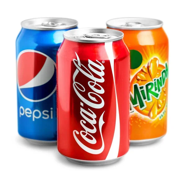 Pepsi y latas de coca cola — Foto de Stock