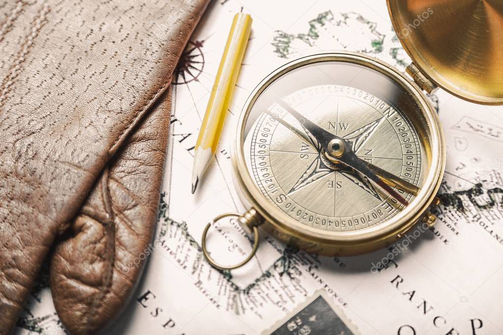 brass antique compass 