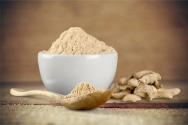 arka plan üzerinde taze zencefil