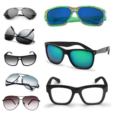 Modern güneş gözlüğü kolaj