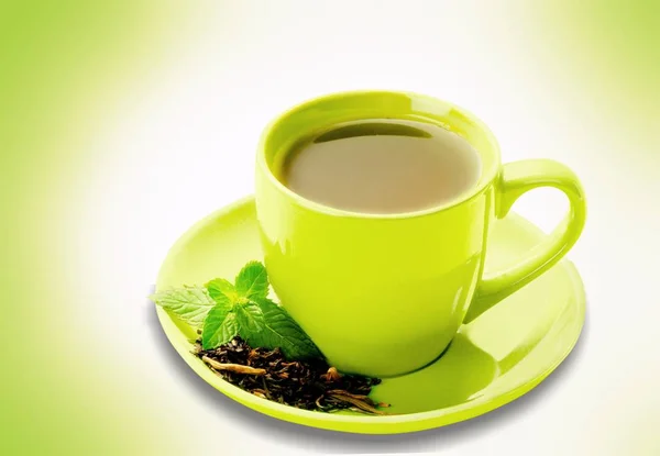 Cup with green tea — Stock Photo, Image