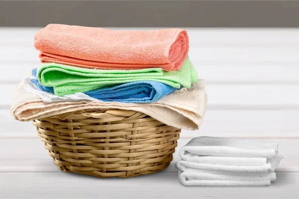 Hromadu nadýchanými ručníky — Stock fotografie