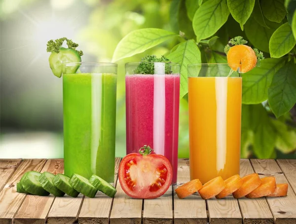 Glasses of fresh juice — Stock Photo, Image