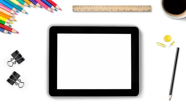 Moderne Digitale Tablet Geïsoleerd Witte Achtergrond — Stockfoto