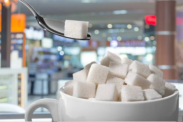 Cubos de azúcar blanco —  Fotos de Stock