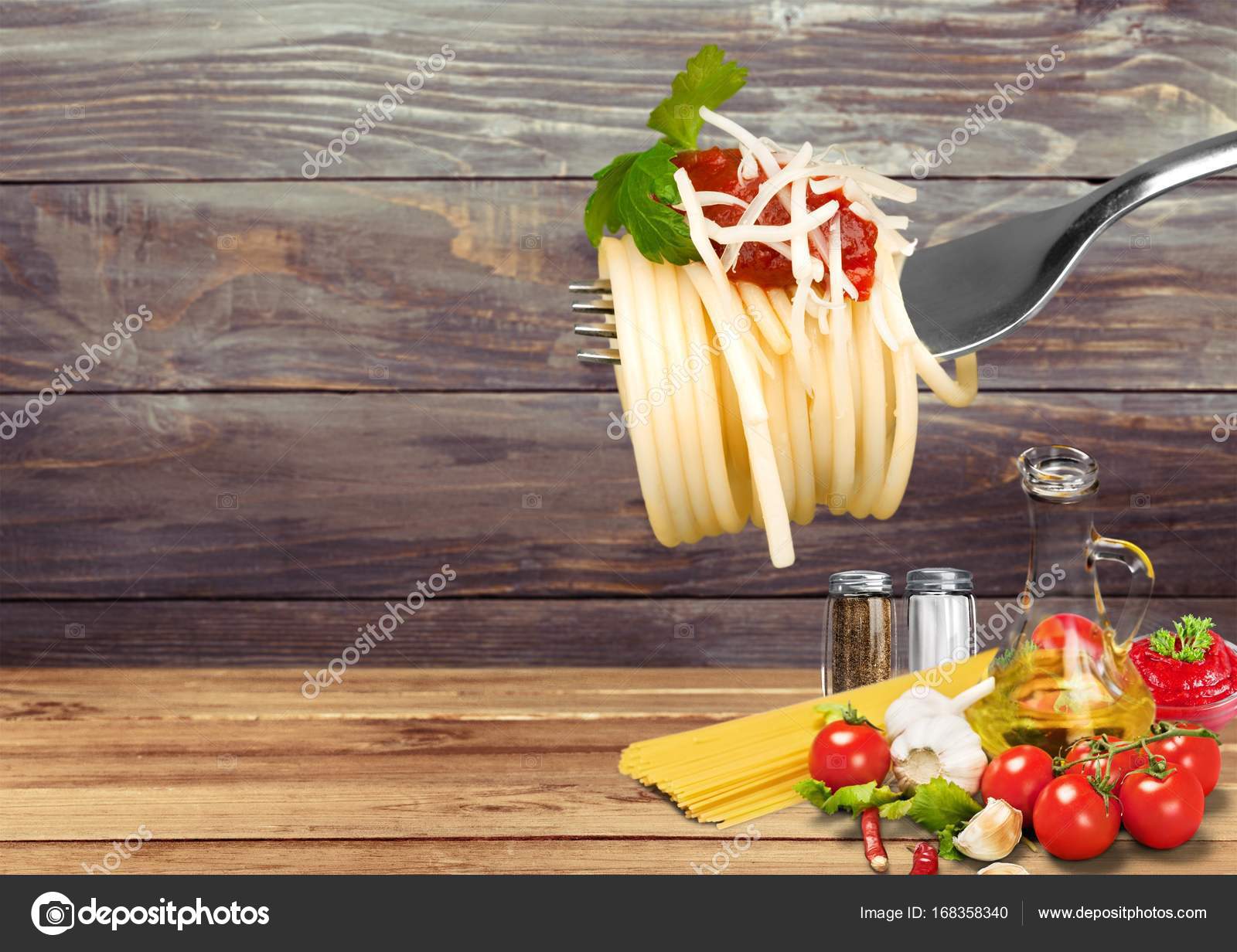 Pasta Spaghetti Fork Wooden Background Stock Photo Pasta Spaghetti Fork Wooden Background Stock Photo