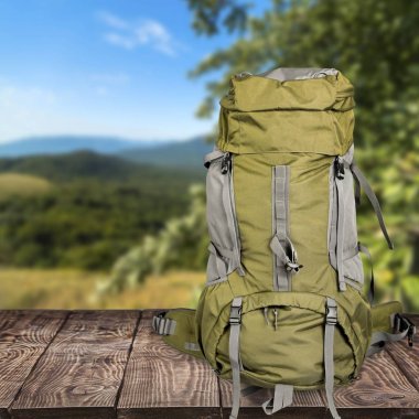  arka plan üzerinde izole turist sırt çantası
