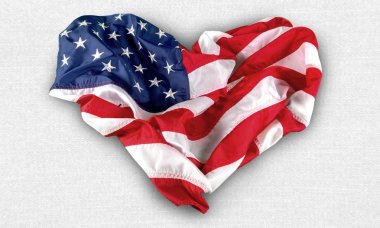 Kalp şeklinde Amerikan bayrağı