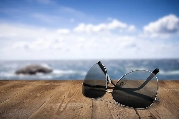 Black Fashion Sunglasses Light Background — Stock Photo, Image