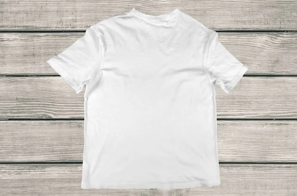 Widok z góry biały t-shirt — Zdjęcie stockowe