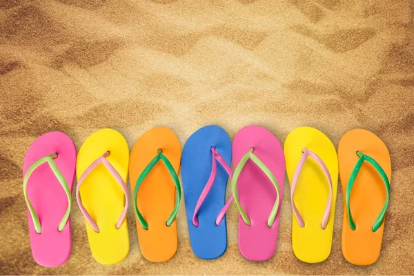 Flip flops on beach — Stock Photo, Image