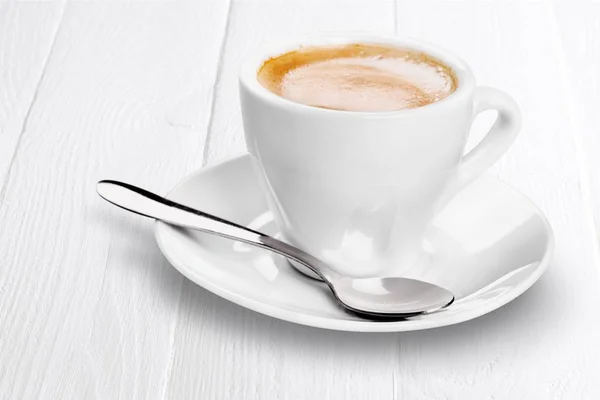 Black coffee in white cup — Stock Photo, Image