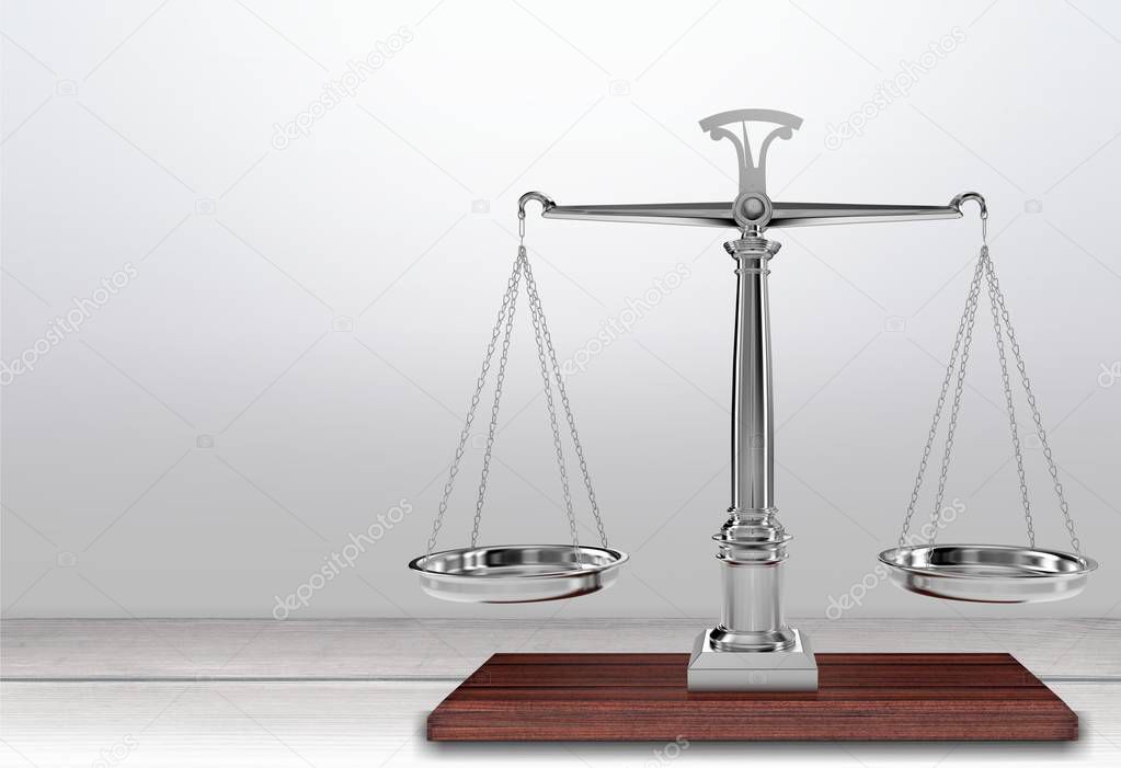 Law scales on table