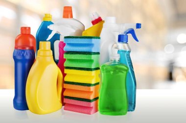 arka plan üzerinde birçok Temizleme malzemeleri