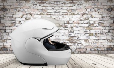 Beyaz motosiklet kask